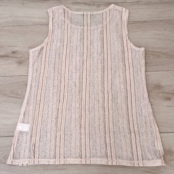 Anarkh Lace Sleeveless Top in 'Vintage Ivory' Size Medium Made in USA / Coquette - Picture 4 of 14